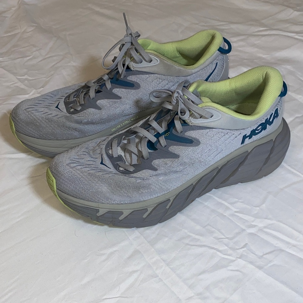 Hoka Gaviota 4 Men’s Size 11 Gray and Lime Running Shoes